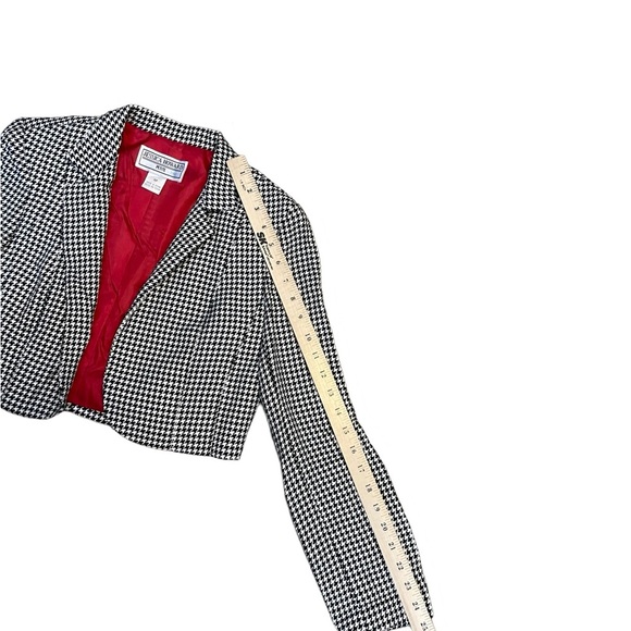 Jessica Howard Black and White Houndstooth Jacket. Open front crop & classic 4p - Picture 7 of 10